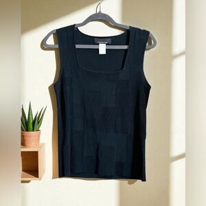 Jones New York Black Tank Top w/ Bead Embellishments. Size Small